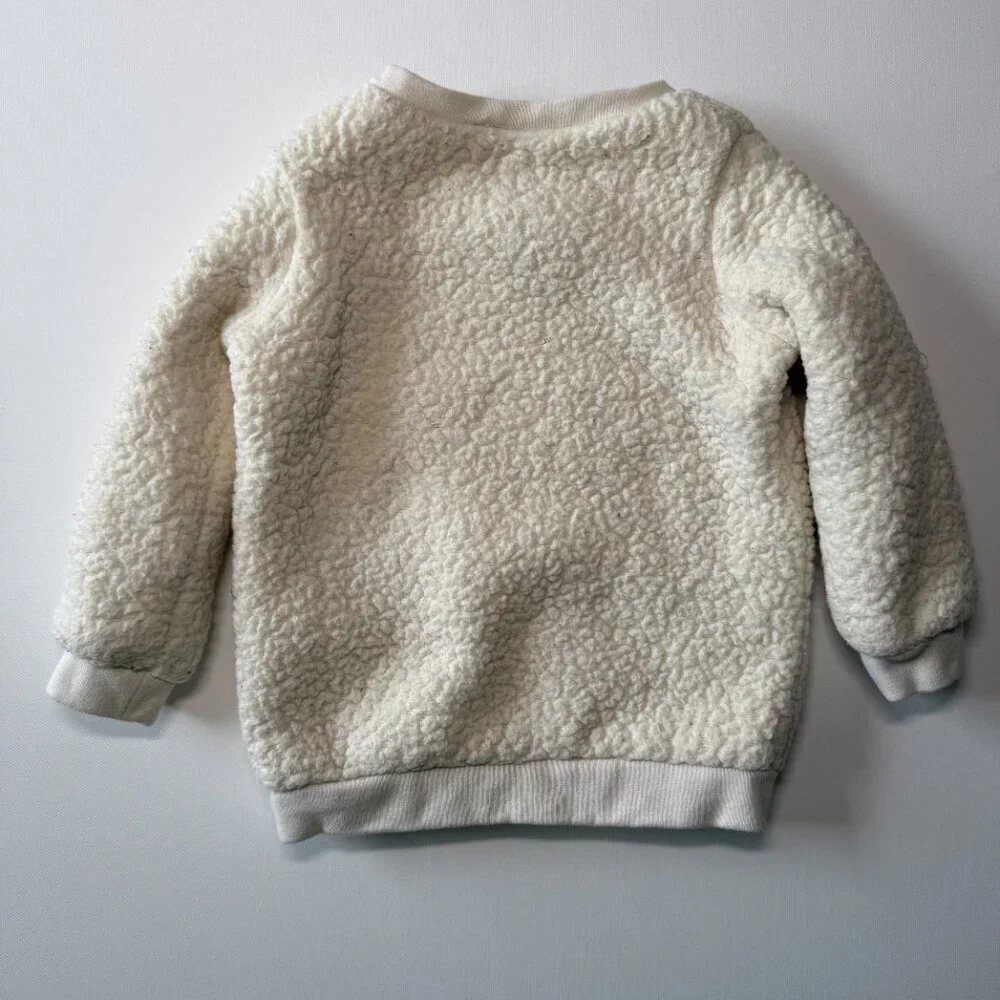 Nike Sherpa Fleece Baby Crewneck Sweatshirt Cream Colored Off White Size 9M - Picture 6 of 10